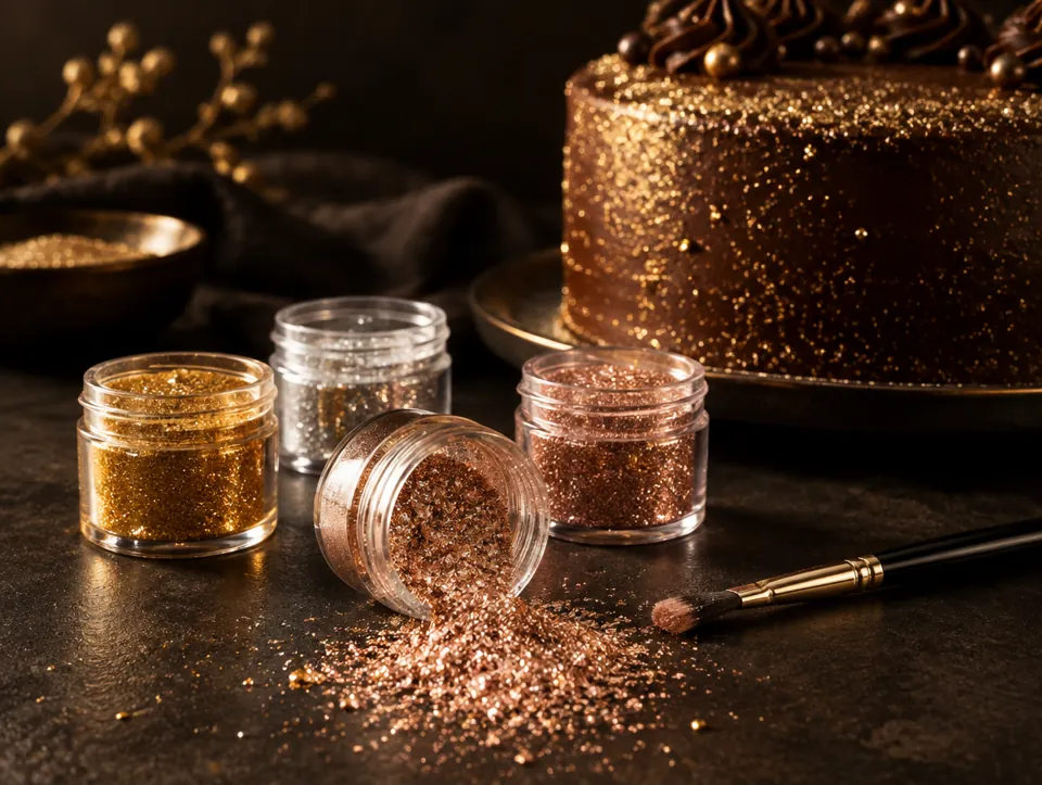 Brillantina comestible para pasteles