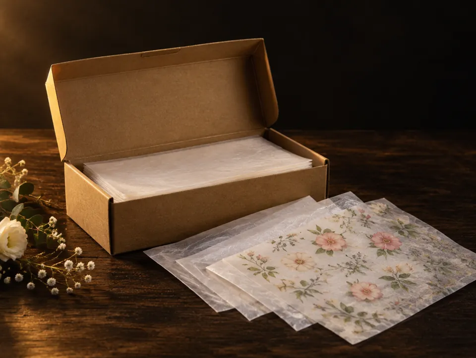 Caja de papel de arroz comestible